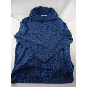 Croft &Barrow Women's Sweater Dark Blue Size XXL Cowl Neck Heather ed Cotton
